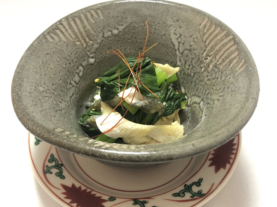 ふぐ皮と青菜の和風ナムル