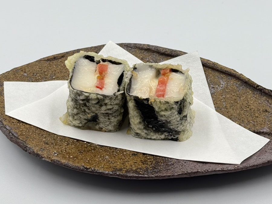 胡麻豆富とモッツァレラチーズの磯辺揚げ